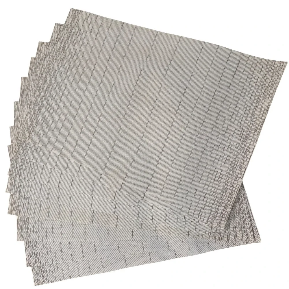 Set of 6 Placemats Textured Woven Neutral PVC Easy Clean Dining Table Kitchen‎